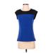 Calvin Klein Short Sleeve Top Blue Solid Scoop Neck Tops - Women's Size X-Small