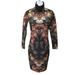 Zara Dresses | Beautiful Zara Floral Dress Turtle Neck Dress Mini Dress Flattering Sexy Sz Med | Color: Black | Size: M