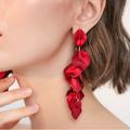 Zara Jewelry | Beauty Rose Drop Earrings | Color: Red | Size: Os