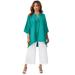 Plus Size Women's Hi-Low Linen Tunic by Jessica London in Waterfall (Size 32 W) Long Shirt