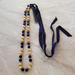 J. Crew Jewelry | J.Crew Blue Gold Beads Beaded Ribbon Tie Necklace | Color: Blue/Gold | Size: Os