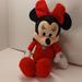 Disney Toys | Disney Minnie Mouse Christmas Plush Stuffed Red Bow & Dress Green Scarf | Color: Green/Red | Size: Osbb