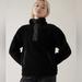 Athleta Tops | Athleta Cozy Sherpa Snap Black Sweatshirt Size Medium | Color: Black | Size: M