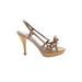 GUESS by Marciano Heels: Slingback Stilleto Boho Chic Tan Print Shoes - Women's Size 7 1/2 - Open Toe