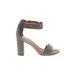 Jeffrey Campbell Heels: Slip-on Chunky Heel Glamorous Gray Shoes - Women's Size 10 - Open Toe