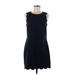 J.Crew Casual Dress - Mini Crew Neck Sleeveless: Blue Print Dresses - Women's Size 8