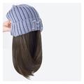 Wig Cap Beanie Hat Synthetic Short Wig Hat With Hair Extension Natural Hair Color Black Brown Wigs For Women Headband Wig Human Hair (Color : 160 2)