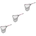 Happyyami 3pcs Fishing Net Fish Net Extendable Landing Net Bait Net Trout Fishing Gear Aquarium Net Saltwater Fishing Gear Hand Grips Handle Handwritten Net Aluminum Alloy Fold Fishing