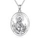 YAFEINI Virgin Mary Necklace 925 Sterling Silver Mother Mary Pendant Necklace Amulet Miraculous Medal Pendant Patron Saint Jewellery for Women (Mary Necklace)