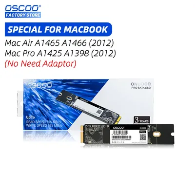 Oscoo-Disque dur SSD 256 Go 512 Go 1 To pour MacPleAir A1465 A1466 MacPlePro A1398 A1425