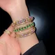 Zcomprend-Bracelet et bracelets géométriques pour femme rose vert bracelets manchette bijoux de