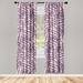 East Urban Home Tropical Curtains Silhouette Jungle Foliage Pair of Mauve Taupe & Pale Rose Microfiber | 63 H x 28 W in | Wayfair