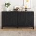 Red Barrel Studio® 4-Door Sideboard w/ Adjustable Shelves, Dual Spacious Cabinets Featuring Long Handles in Black | 33 H x 60 W x 16 D in | Wayfair