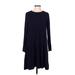 Gap Casual Dress - DropWaist Crew Neck Long sleeves: Blue Print Dresses - New - Women's Size Medium