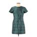 Shoshanna Casual Dress - Mini High Neck Short sleeves: Blue Dresses - Women's Size 6
