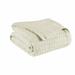 Cotton Geometric Diamond Weave Blanket in Twin Size Ivory