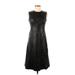 Derek Lam Casual Dress - A-Line Crew Neck Sleeveless: Black Print Dresses - Women's Size 6