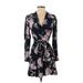 Marissa Webb Collective Casual Dress - Wrap: Black Floral Motif Dresses - Women's Size 2