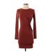 Forever 21 Cocktail Dress - Bodycon: Burgundy Solid Dresses - Women's Size Small