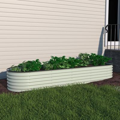 VEIKOUS 9-in-1 Modular Galvanized Metal Raised Garden Bed Kit for Outdoor Planters
