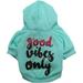 Dog Hoodie for Small Dogs Good Vibes Only Word Print Dog Hoodie Cat Hoodie Warm Winter Puppy Sweater Soft Puppy Hoodie Dog Coat Casual Sweatshirt