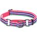 Blueberry Pet 4 Colors 3M Reflective Multi-Colored Stripe Martingale Safety Training Dog Collar Pink Emerald and Orchid Medium Heavy Duty Adjustable Collars for Dogs