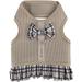 Parisian Pet Dog Cat Harness Step-in Vest Plaid Camo Leopard Polka Dot Dress (S Plaid/Khaki Dress)