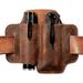 EDC Leather Belt Sheath Organizer Pouch Holster for Multitool Folded Knife Tactical Flashlight Tools EDC Pocket Pouch for EDC Knives. Chestnut.