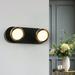 Savonnerie Modern 2-Light Black Gold LED Wall Sconces Dimmable Bathroom Vanity Light - 11.8 L x 3.3 W x 4.3 H