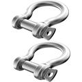 2 Pcs 3/8 Inch 304 Stainless Steel D Ring Shackles 10 mm Screw Pin Anchor Shackle for Traction Steel Wire 10 mm