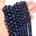 45pcs 8mm Top AAA Natural Stone Beads Tiger Eye Crystal Gemstone(Lapis Lazuli Tiger Eye) /Smooth Round Loose Beads for Jewelry Making(Bracelet Necklace Earrings)-Enjoy DIY Fun