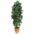 Nearly Natural 5 Bamboo Palm Artificial Plant in Terra cotta Planter - h: 5 ft. w: 20 in. d: 20 in.