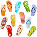 Flip-Flop Accents Colorful Flip-Flop Cutouts Bulletin Board Cutouts Wall Decoration for School Playroom Baby Nursery Kids Bedroom (60 Pieces)