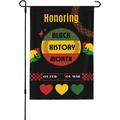 Black His-tory Mon-th Garden Flag Decorations Double Sided African American Flag Mlk Black History Outdoor Flag Blm Yard Flag Black Lives Matter House Flag No Flag Stand 28x40