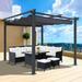 10x10 Ft Outdoor Patio Retractable Pergola With Canopy Sunshelter Pergola for Gardens Terraces Backyard Gray