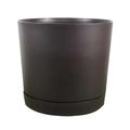 Lloopyting 8 inch plastic planter pots Outdoor planters brown Brown plastic planters Pots Indoor Black Plastic Flower Pots With Holes And Saucers Modern Planters For Indoor Succulents Flowers Outdoor