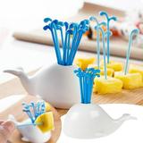 Lloopyting Kitchen Bars Forks Dinnerware Sets Fruit Fork Small Animal Shape Spray Water Can Be Reused Decoration With Fruit Fork White