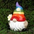 Garden Rainbow Gnome Resin Statue Faceless Doll Figures Miniature Home Decoration for Lawn Ornaments Indoor or Outdoor Patio Deck Yard Garden Lawn Porch-4 x 4 x 10 cm/ 1.57 x 1.57 x 3.94 Inches