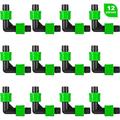 12 Pieces Drip Irrigation Elbow 1/2 Inch Universal Elbow Fitting Hose Elbow Connector Compatible with 16-17mm Drip Tape Tubing Sprinkler Systems (Green)