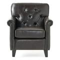 Noble House Veronica Tufted Brown Leather Club Chair