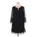 Crown & Ivy Casual Dress - Shift Keyhole 3/4 sleeves: Black Dresses - New - Women's Size 2X-Large