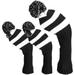 LONGCHAO 3 Pcs Knitted Golf Headcover Driver Cover Golf Club Wood Head Covers Fit for Driver Wood Fairway Wood and Hybrid(UT) with Rotating Number Tags for Male/Female Golfers