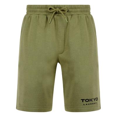 Jogger Shorts Figure Motif Brushback Fleece Jogger Shorts in Deep Lichen Green / S - Tokyo Laundry