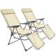 Outsunny Outdoor Sun Lounger Set of 2, Reclining Garden Chairs with Adjustable Footrest, 2 Pieces Recliner with 5-level Adjustable Backrest, Headrest,
