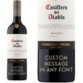 Personalised Red Wine Casillero Del Diablo Malbec "CUSTOM MESSAGE"