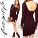 Free People Dresses | Free People Cozy Cabin Knit Zig Zag Bodycon Sweater Mini Dress Long Sleeves | Color: Black/Purple | Size: L