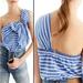 J. Crew Tops | J.Crew Womens Striped One Shoulder Poplin Top Bow Preppy Sleeveless Size 0 | Color: Blue/White | Size: 0