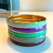 J. Crew Jewelry | J. Crew Enamel Bangle Set | Color: Green/Purple | Size: Os