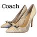 Coach Shoes | Coach Hallie White Snake Print Leather Pumps Size 9 | Color: Gray/White | Size: 9