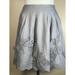 Anthropologie Skirts | Anthropologie Elevenses 4 Floral Applique Linen Fertile Loam Skirt Gray | Color: Gray | Size: 4